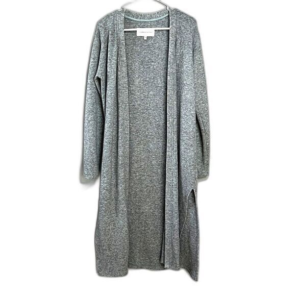 Cupcakes and Cashmere‎ Long Open Front Cardigan Womens M Gray Long Sleeve Knit - Picture 1 of 10